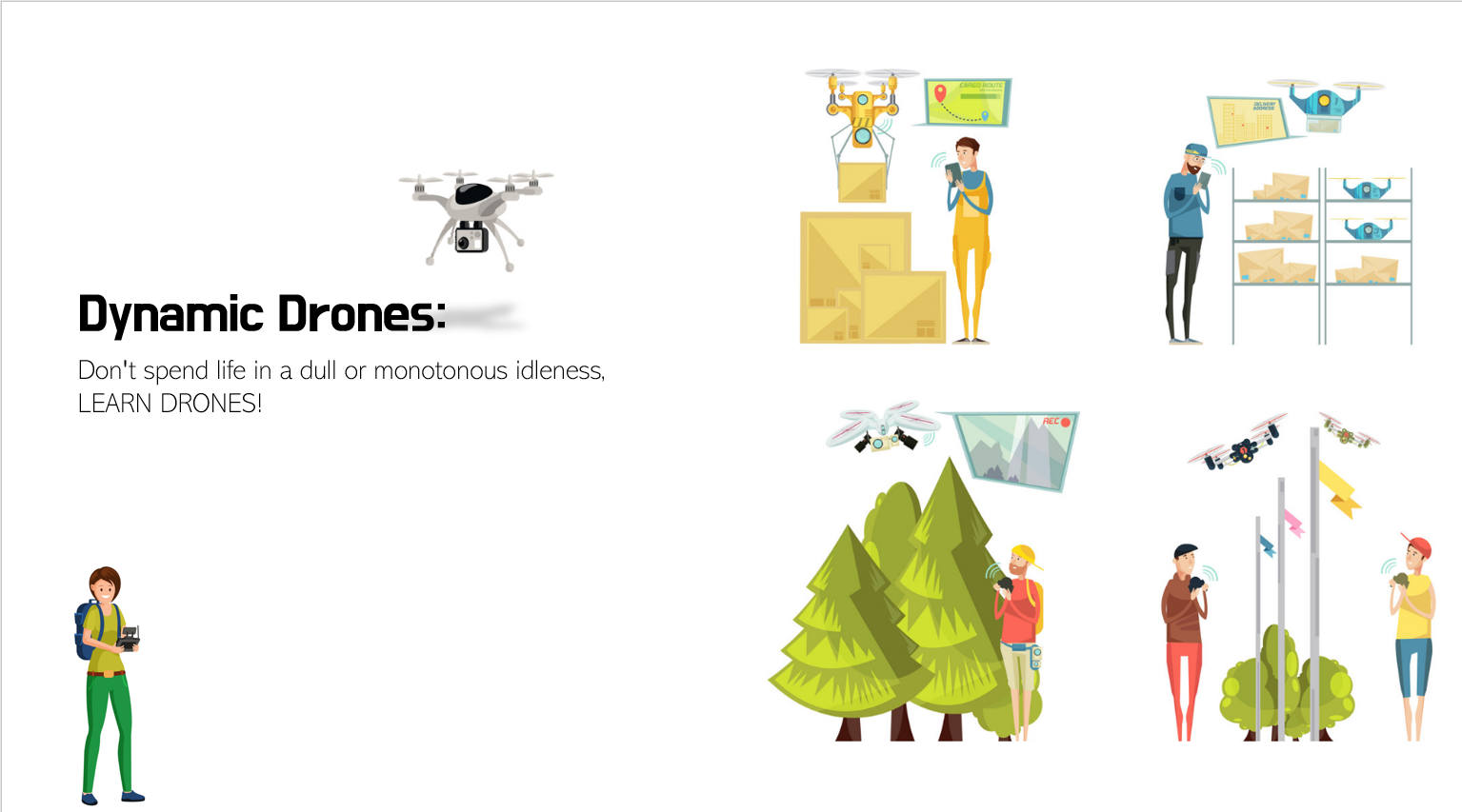 illustrated picture of drones